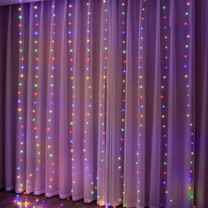 Christmas Lights Curtain Garland Merry Christmas Decor for Home 2025 Xmas Ornament Navidad Gifts Fairy Lights Festoon New Year