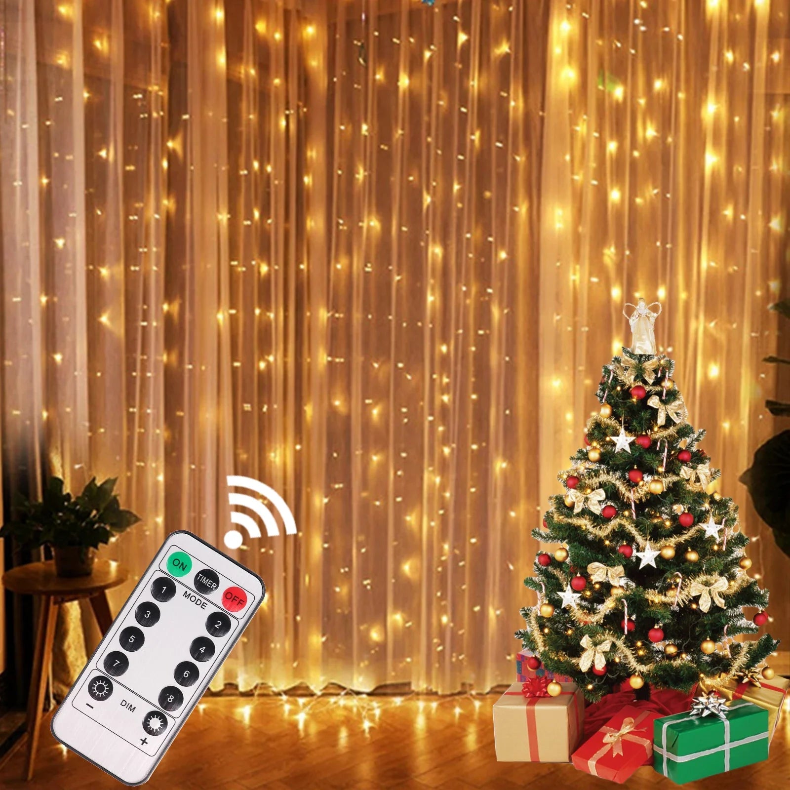 Christmas Lights Curtain Garland Merry Christmas Decor for Home 2025 Xmas Ornament Navidad Gifts Fairy Lights Festoon New Year