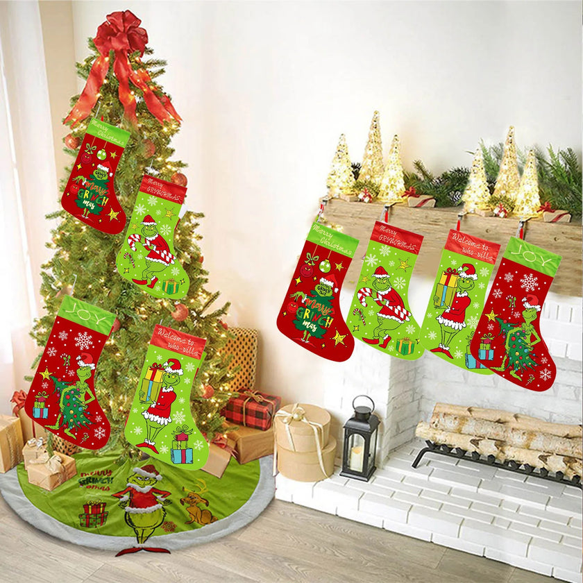 Christmas Stocking Set Of 4 High Quality Christmas Decorations Christmas Gift Socks For  18x12 Inch Large Xmas Stocking For Kids