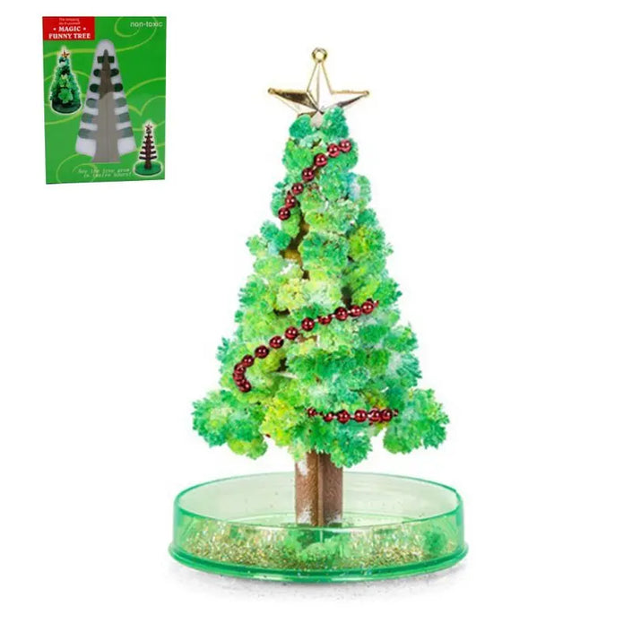 3 Types 14cm Magic Growing Christmas Tree DIY Fun Xmas Gift Toy for Adults Kids Home Festival Party Decor Props Mini Tree