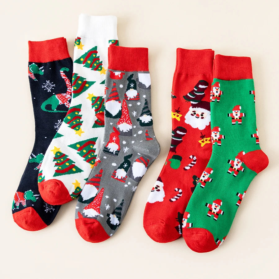 Random 6/8/10 pairs of Christmas stockings, Santa Claus gift, snowman, reindeer, multi-element Christmas stockings
