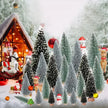 3/15/30pcs Mini Christmas Trees, Trees with Wooden Base for Christmas Decor Christmas Party Home Table Craft Decorations
