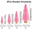 8/12pcs Mini Wooden Christmas Trees Artificial Christmas Tree for Xmas Tabletop Ornaments Christmas Decorations 2025 Navidad