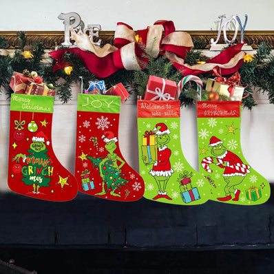 Christmas Stocking Set Of 4 High Quality Christmas Decorations Christmas Gift Socks For  18x12 Inch Large Xmas Stocking For Kids