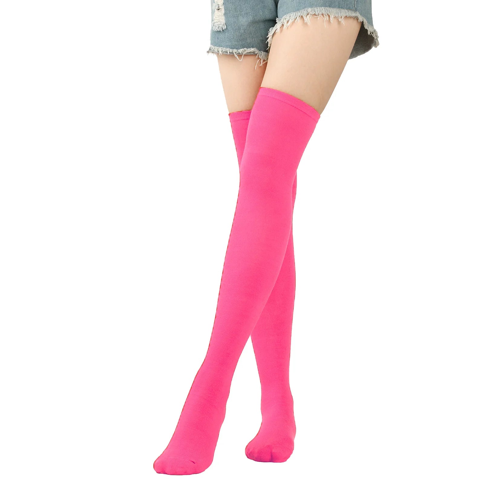 Christmas Stockings Over Knee Long High Socks Women Halloween Striped Stockings Dance Cosplay Performance Solid Colors Leggings