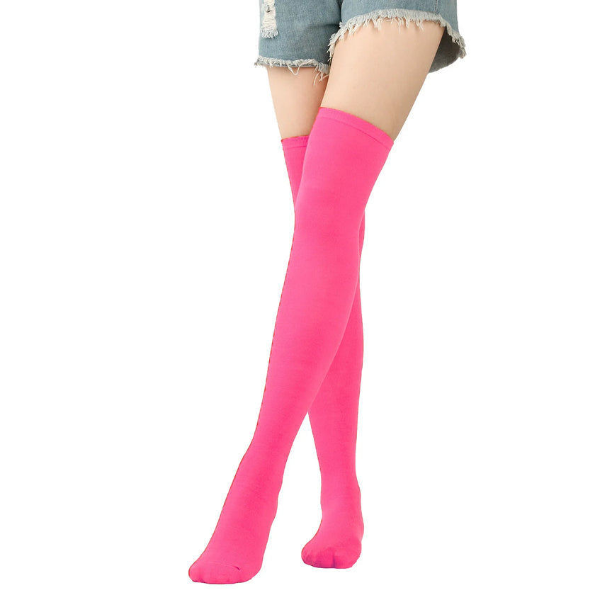Christmas Stockings Over Knee Long High Socks Women Halloween Striped Stockings Dance Cosplay Performance Solid Colors Leggings