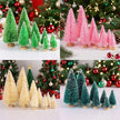 8/12pcs Mini Wooden Christmas Trees Artificial Christmas Tree for Xmas Tabletop Ornaments Christmas Decorations 2025 Navidad