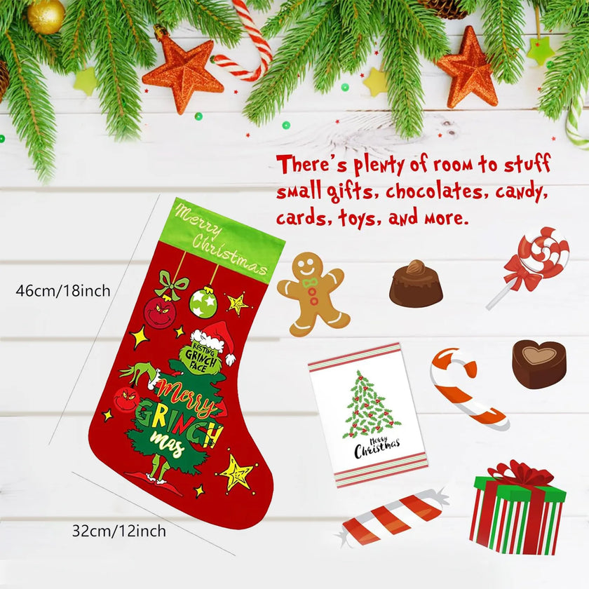 Christmas Stocking Set Of 4 High Quality Christmas Decorations Christmas Gift Socks For  18x12 Inch Large Xmas Stocking For Kids