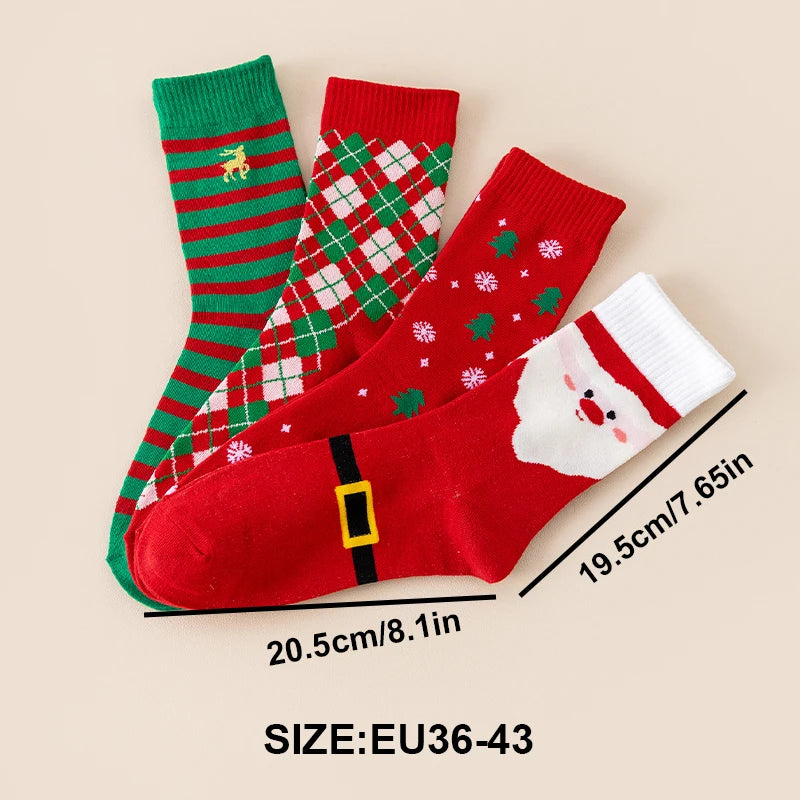 Random 6/8/10 pairs of Christmas stockings, Santa Claus gift, snowman, reindeer, multi-element Christmas stockings