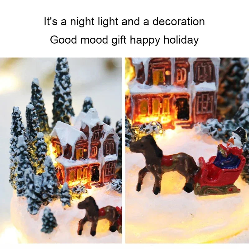 Christmas Decorations LED Night Lights Luminous Landscape House Children's Gift Christmas New Year Ornaments Festival Lighting