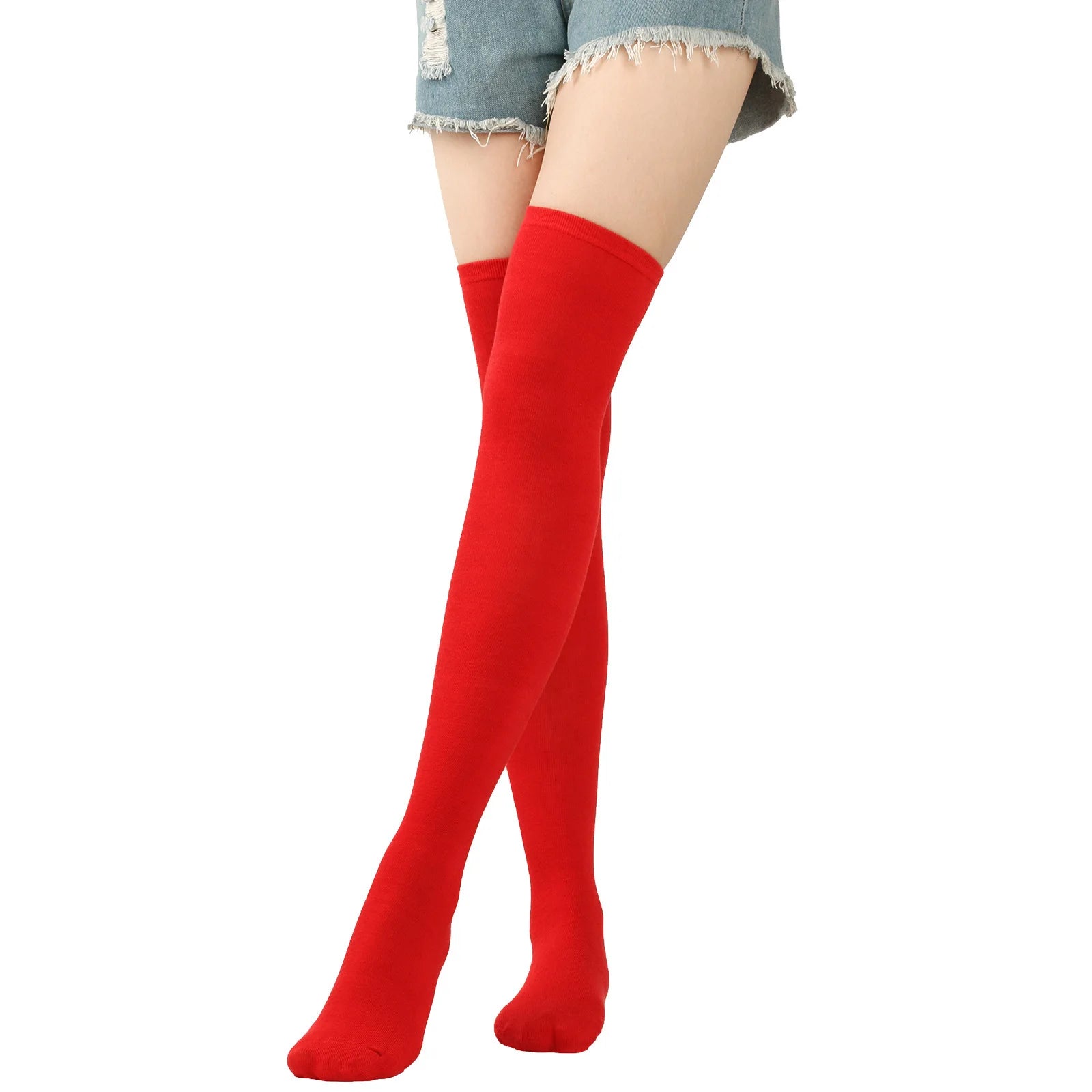 Christmas Stockings Over Knee Long High Socks Women Halloween Striped Stockings Dance Cosplay Performance Solid Colors Leggings