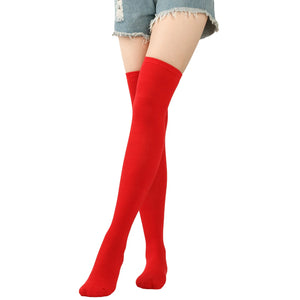 Christmas Stockings Over Knee Long High Socks Women Halloween Striped Stockings Dance Cosplay Performance Solid Colors Leggings