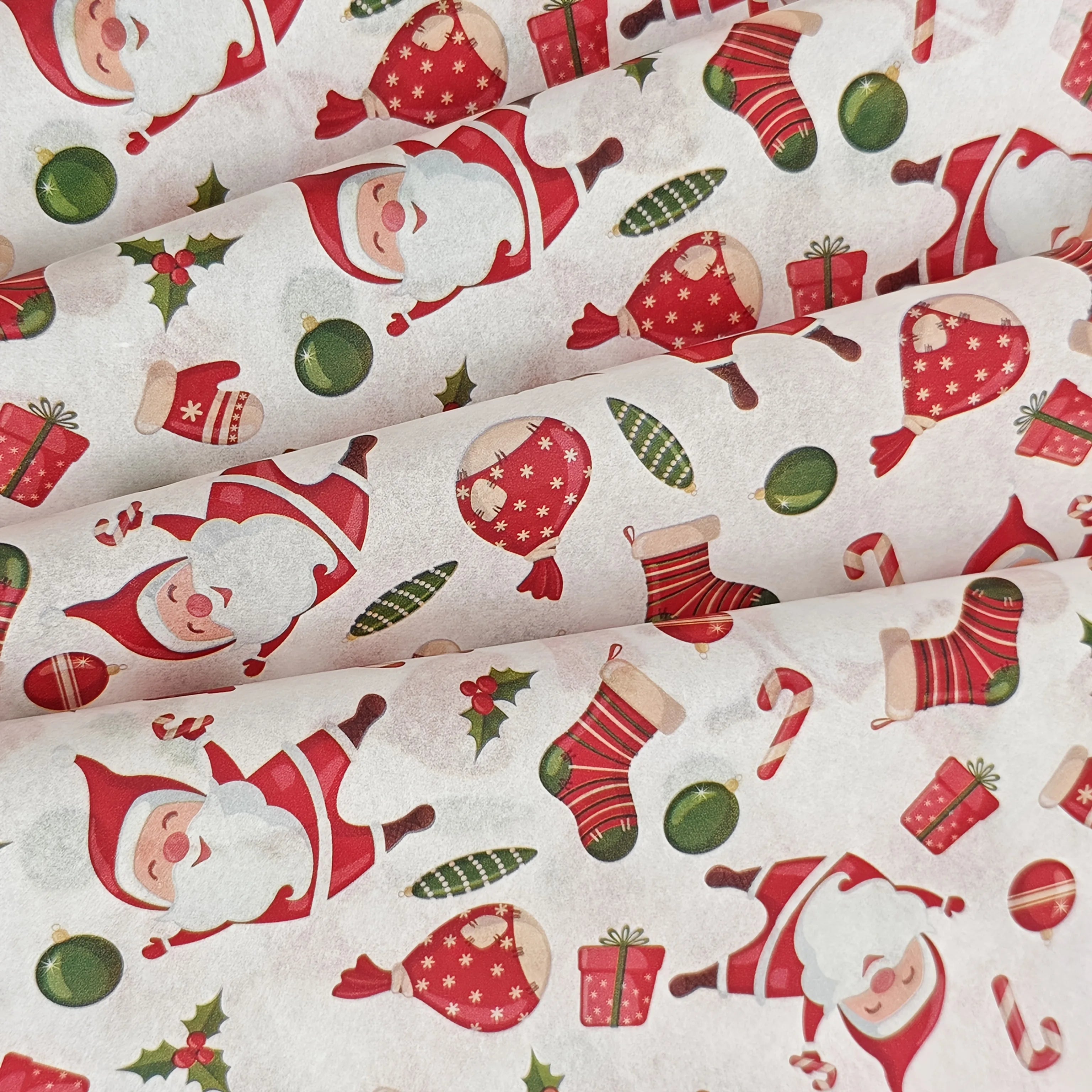 10/20 Sheets, Santa and Christmas Gift Patterned Tissue Paper, Santa, Christmas Gifts, Christmas Stockings, Colored Lights, Christmas Leaves - 19.69inch * 13.78inch , Handmade Wrapping Paper, Fade-Resistant Item Protection, G