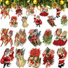 20pcs Christmas wooden ornaments, Christmas tree party atmosphere decoration, house courtyard garden decoration ornaments