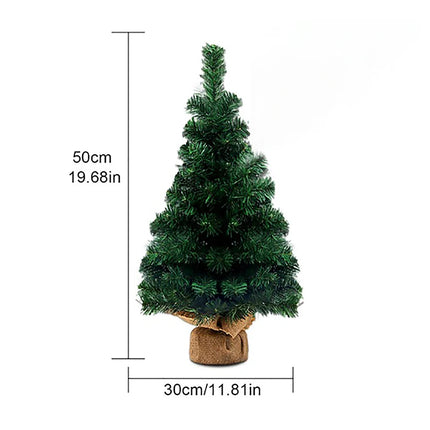 20cm-60cm Mini Christmas Trees Green With Linen Base Perfect Desktop Ornaments Store Window Displays Christmas Add Festive Touch