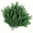 A selection of 60 artificial pine trees, with plastic green pine branches for DIY Christmas decoration, winter tabletop plants