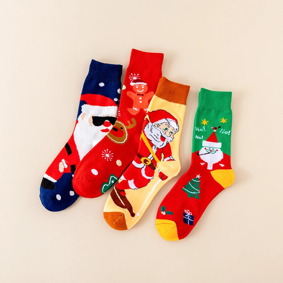 Random 6/8/10 pairs of Christmas stockings, Santa Claus gift, snowman, reindeer, multi-element Christmas stockings