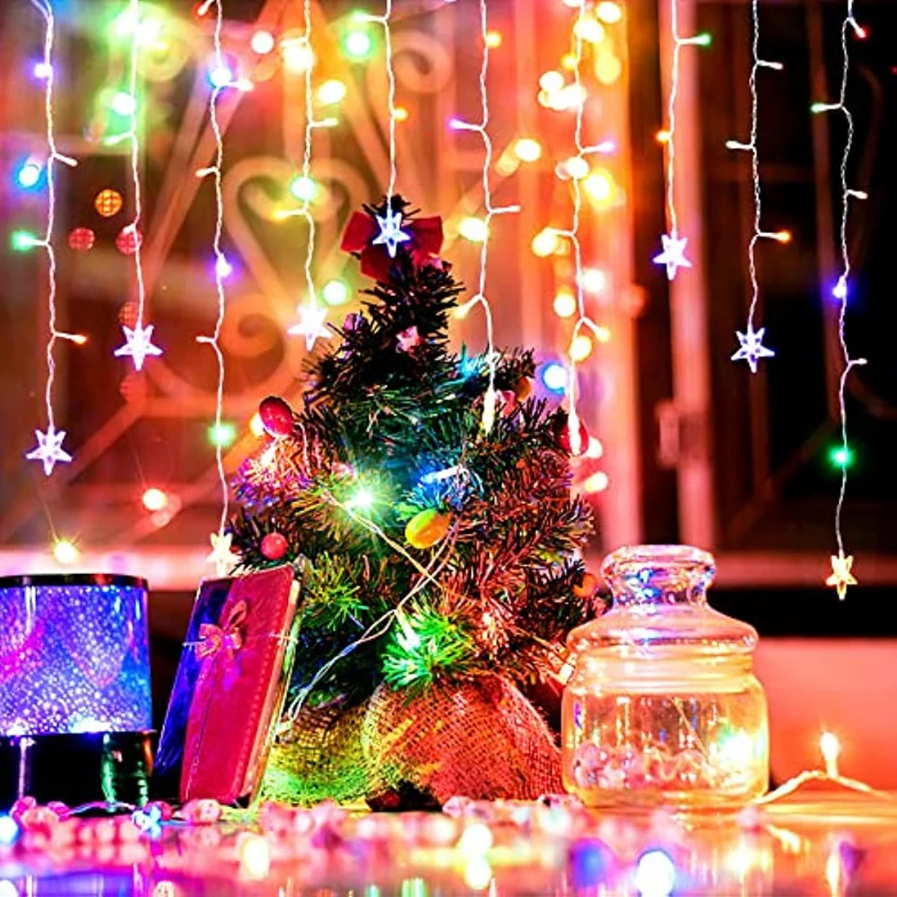 Christmas Decoration Lights Outdoor 20m 864 LED Street Garlands Icicle Lights Outdoor Waterproof Curtain Fairy String Light