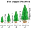 8/12pcs Mini Wooden Christmas Trees Artificial Christmas Tree for Xmas Tabletop Ornaments Christmas Decorations 2025 Navidad