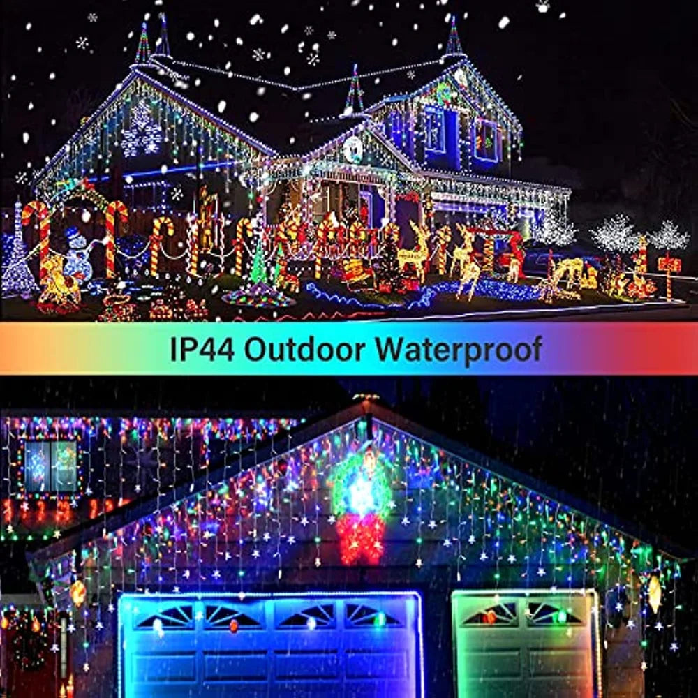 Christmas Decoration Lights Outdoor 20m 864 LED Street Garlands Icicle Lights Outdoor Waterproof Curtain Fairy String Light
