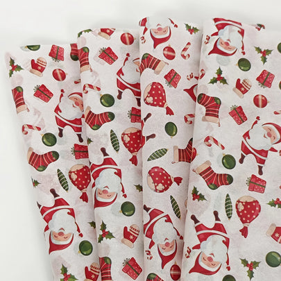10/20 Sheets, Santa and Christmas Gift Patterned Tissue Paper, Santa, Christmas Gifts, Christmas Stockings, Colored Lights, Christmas Leaves - 19.69inch * 13.78inch , Handmade Wrapping Paper, Fade-Resistant Item Protection, G