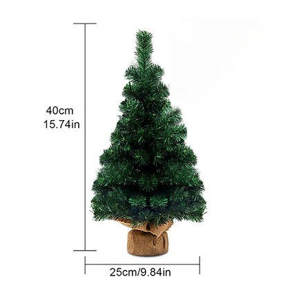 20cm-60cm Mini Christmas Trees Green With Linen Base Perfect Desktop Ornaments Store Window Displays Christmas Add Festive Touch